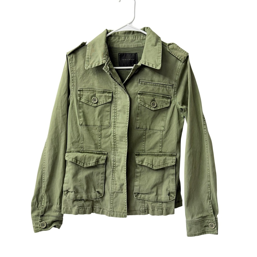 Sanctuary Utility Jacket Women Small Olive Green Military Field Coat J0159-MD057
